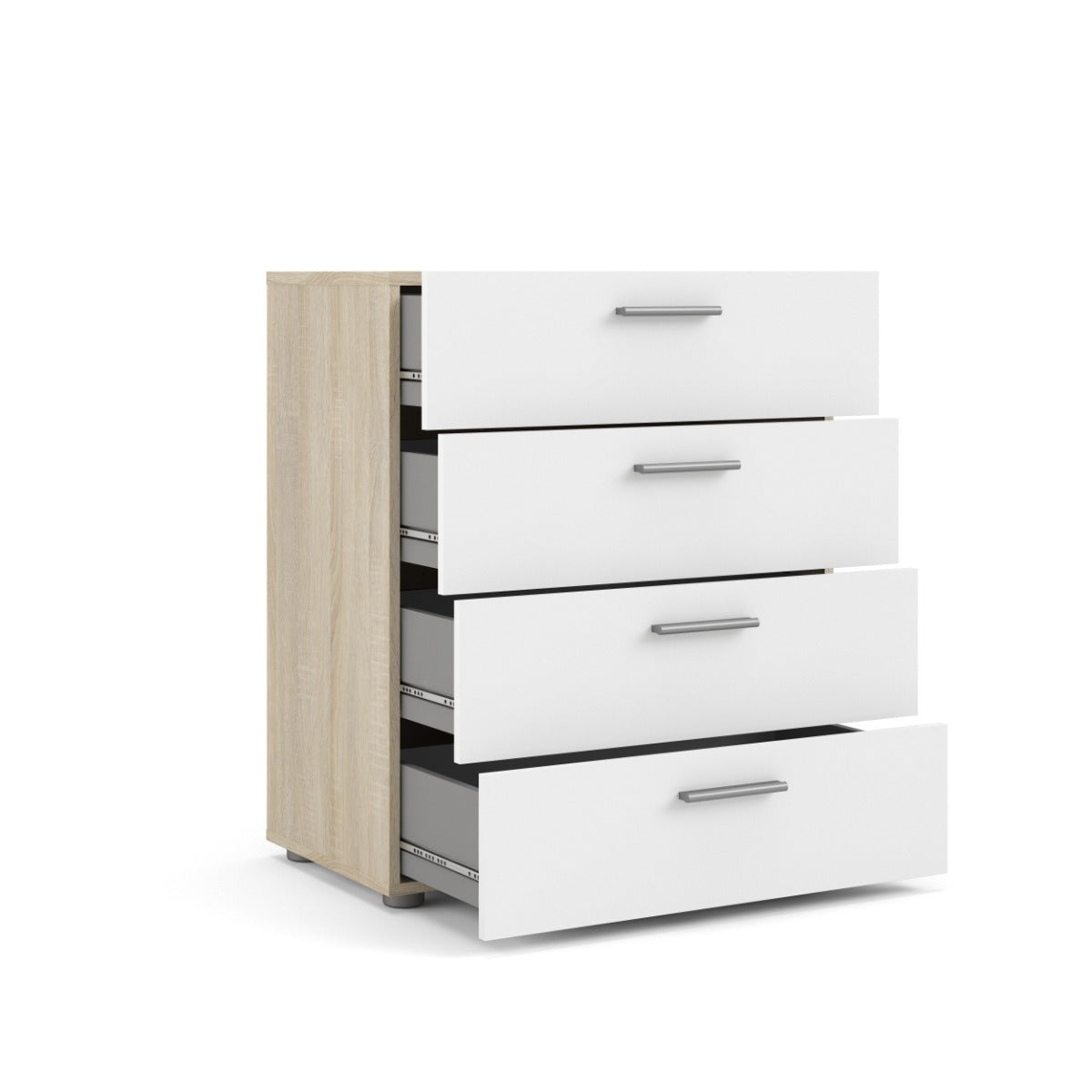 Pepe 4 Drawer Chest - Oak with White High Gloss