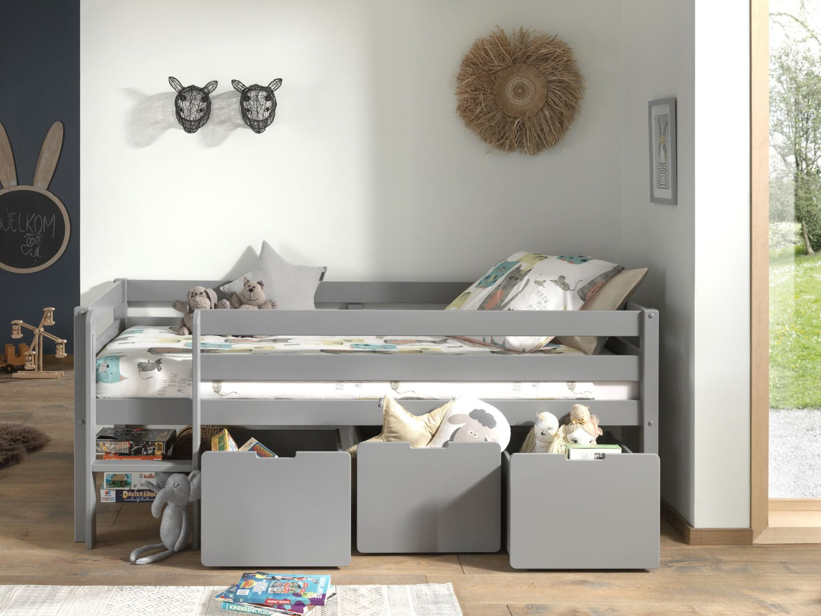 PINO SET OF 3 DRAWERS FOR MID SLEEPER H85CM GREY
