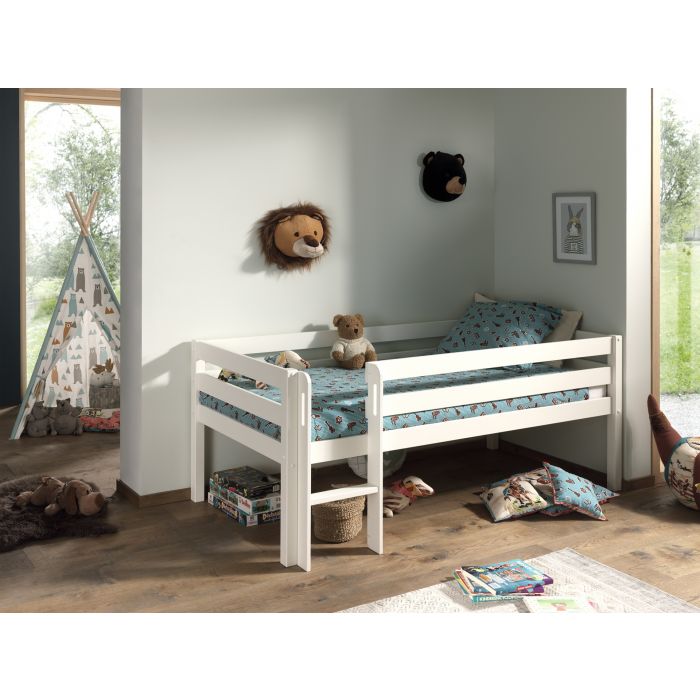 PINO MID SLEEPER H85CM WITH LADDER 90 X 200 CM WHITE