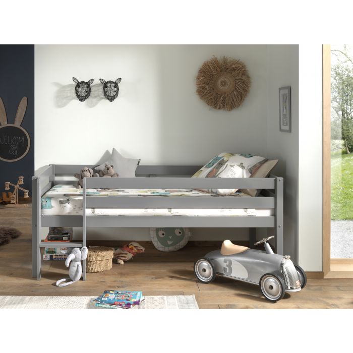PINO MID SLEEPER H85CM WITH LADDER 90 X 200 CM GREY