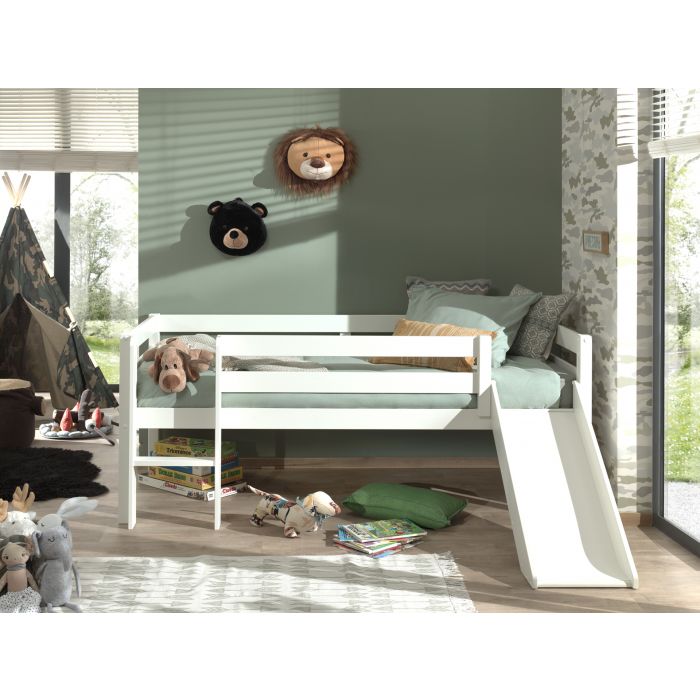 PINO MID SLEEPER H85CM WITH SLIDE 90 X 200 CM WHITE