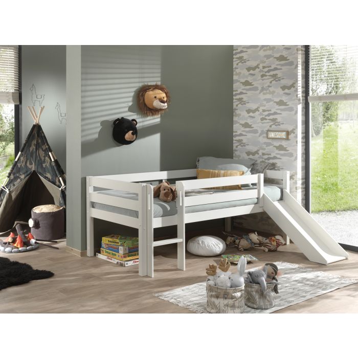 PINO MID SLEEPER H85CM WITH SLIDE 90 X 200 CM WHITE