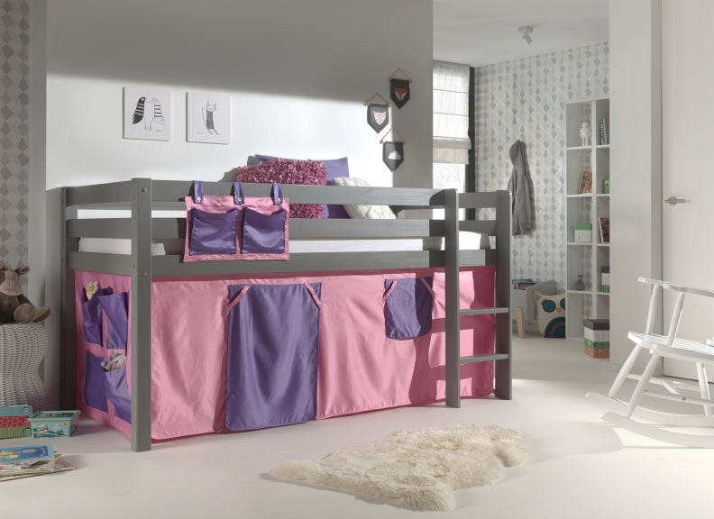 Pino Grey Mid-sleeper Bella Curtain - No Slide - Room