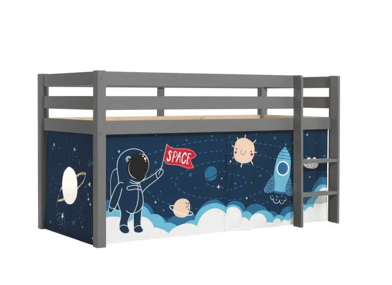 Pino Grey Mid-Sleeper W/Optional Curtain & Slide