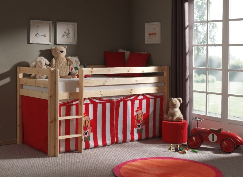 Pino Natural Mid-Sleeper Chucky Clown Curtain Room