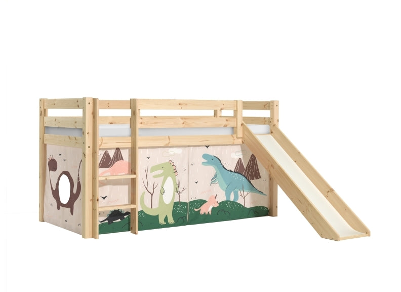 Pino Natural Wood Mid-Sleeper W/Optional Curtain & Slide