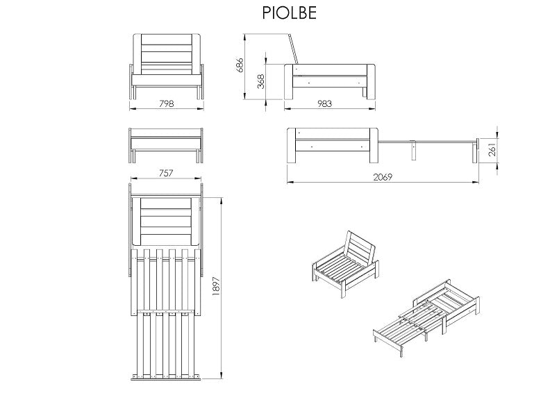 Pino Sofa - dimensions
