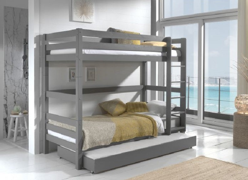 Pino Grey Bunk With Under Bed Trundle
