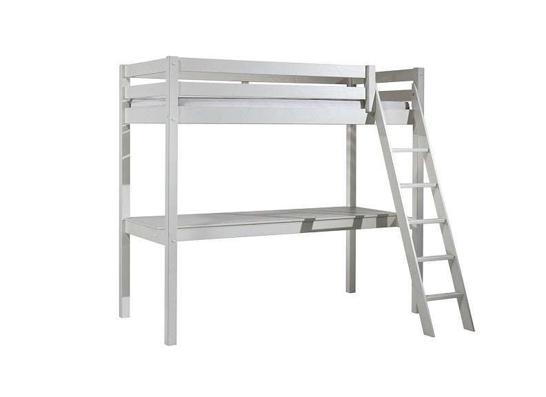 Pino White High Sleeper - with desk