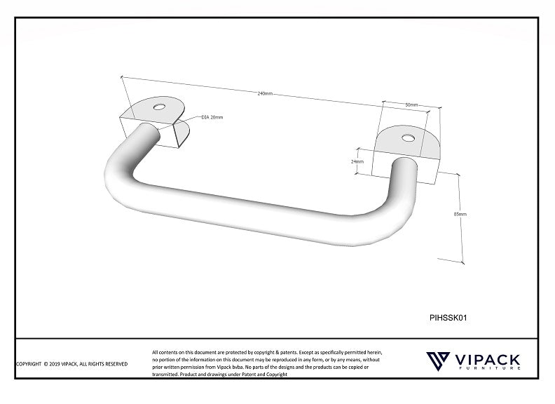 Pino Safety Handle - dimensions