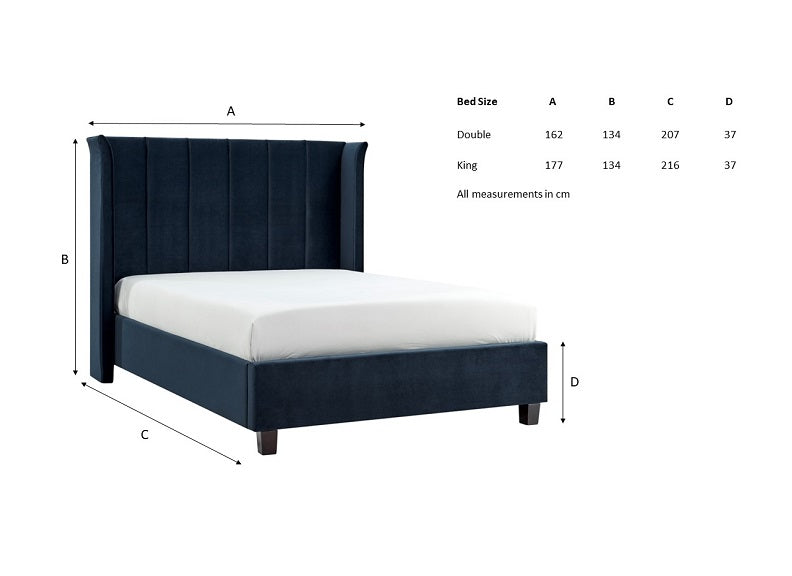 Colwood Velvet Bed - dims