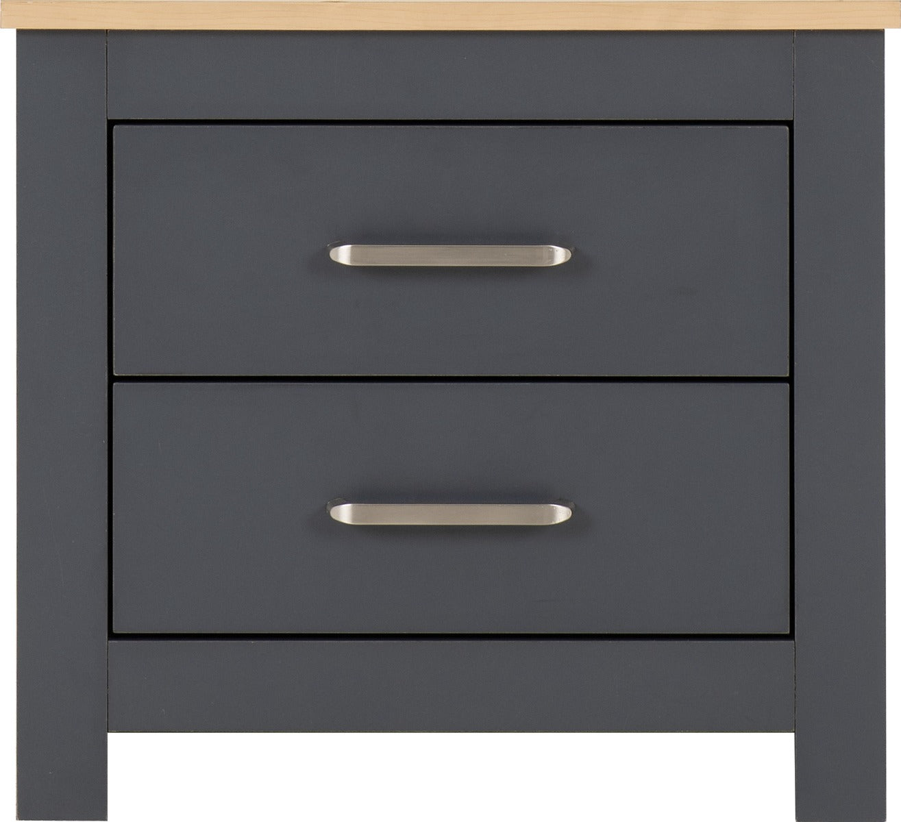 Portland 2 Drawer Bedside Grey/Oak Effect