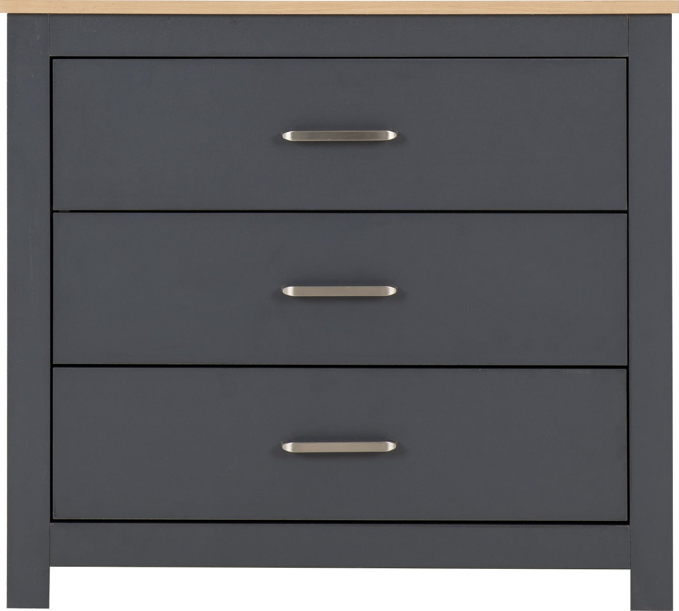 Portland 3 Drawer Chest Grey/Oak Effect