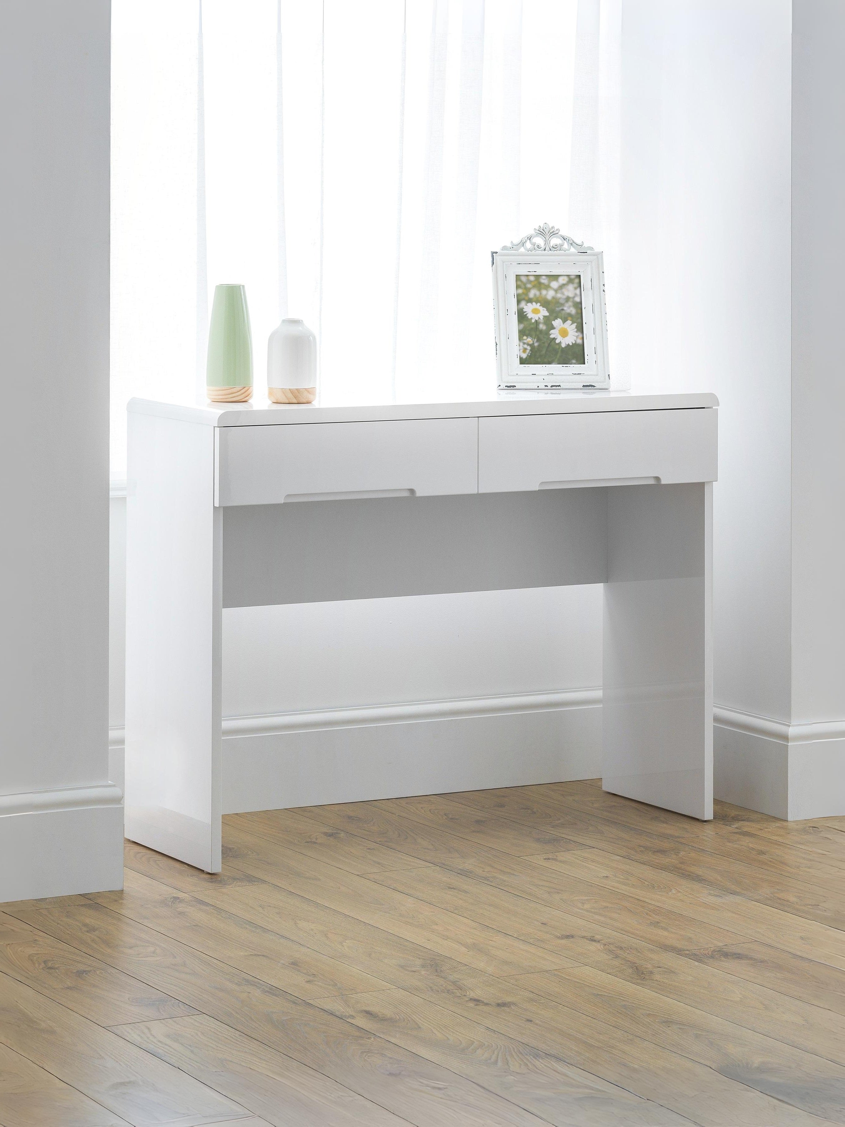 Manhattan Dressing Table With 2 Drawers - White