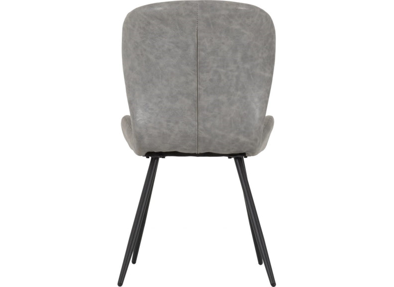 Quebec Grey Faux Leather Chair - rear