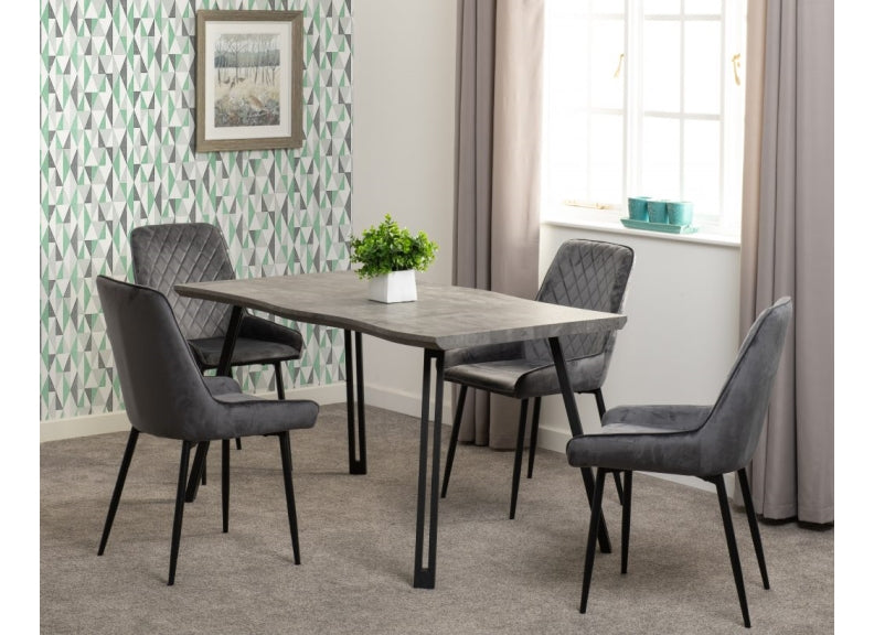 Quebec Black Wood Grain Dining Set