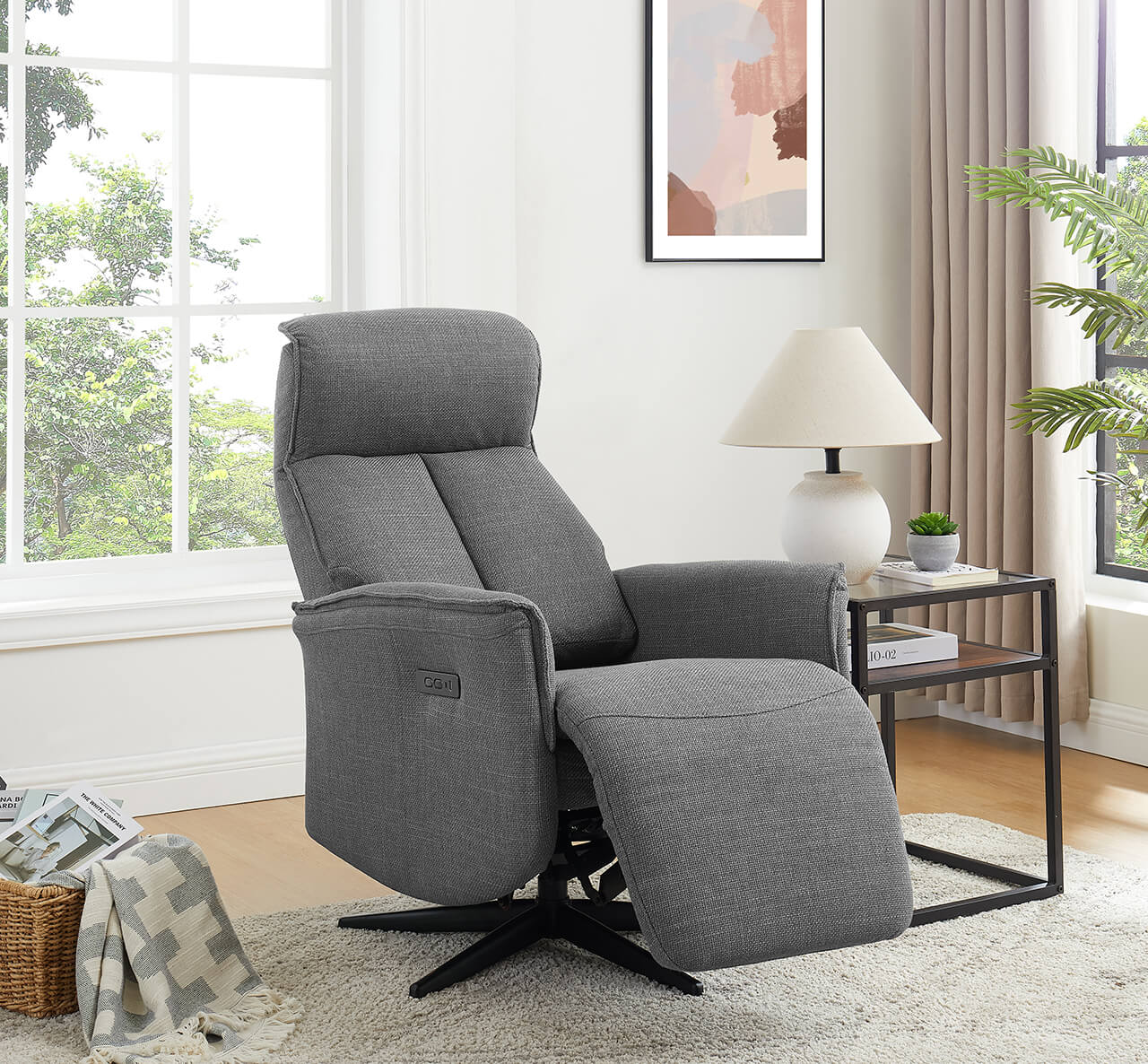 Riya Electric Reclining Accent Chair – Ash, Charcoal, Mushroom, or Stone – Free Nationwide Delivery