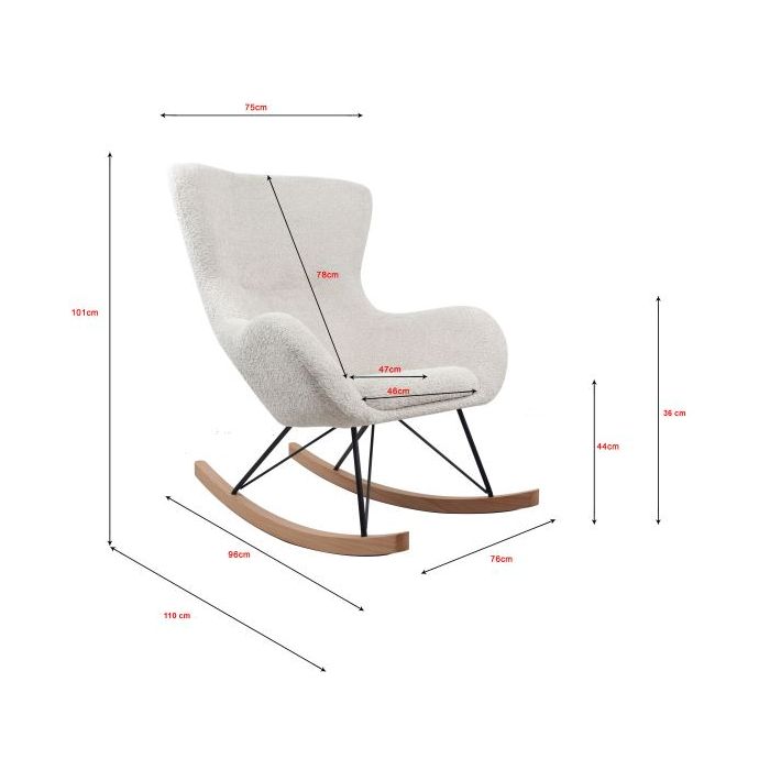 ROCKY ROCKING CHAIR MAXI ANTHRACITE BOUCLE