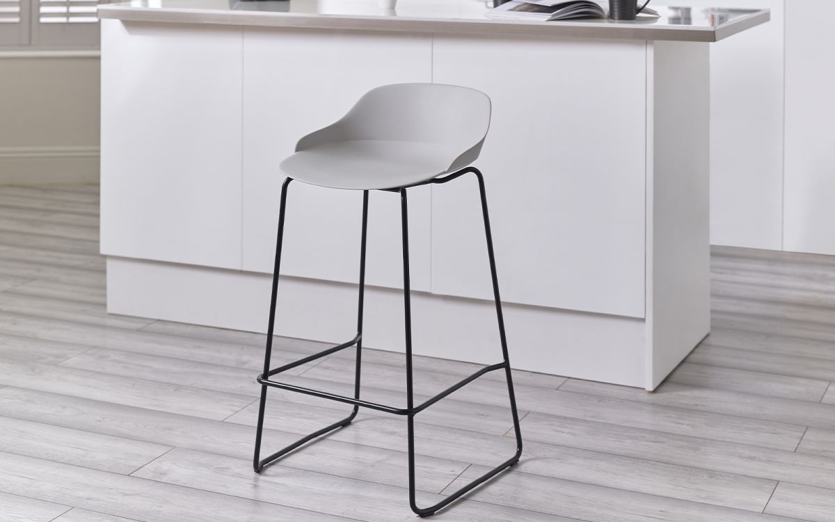Rocco Stool - Light Grey | Contemporary Seating for Modern Spaces