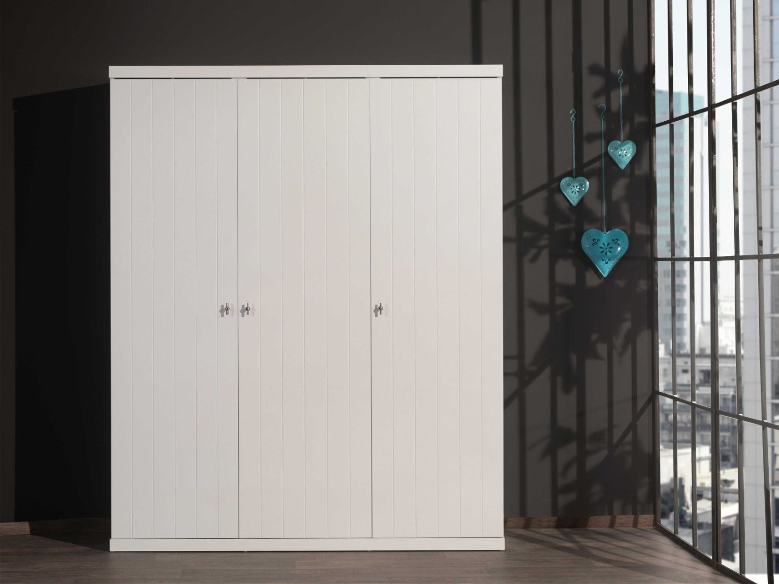 ROBIN 3 DOOR WARDROBE WHITE