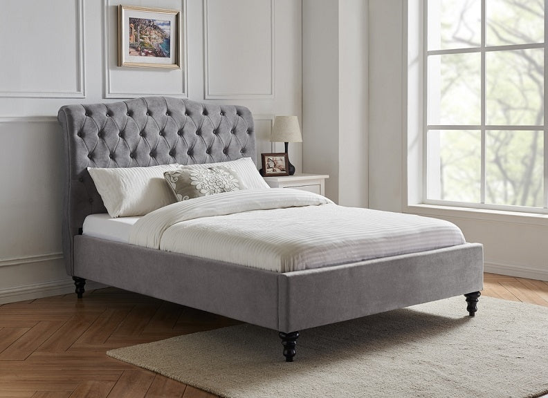 Simcoe Light Grey Fabric Bed
