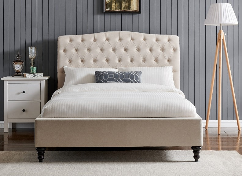 Simcoe Natural Fabric Bed - front