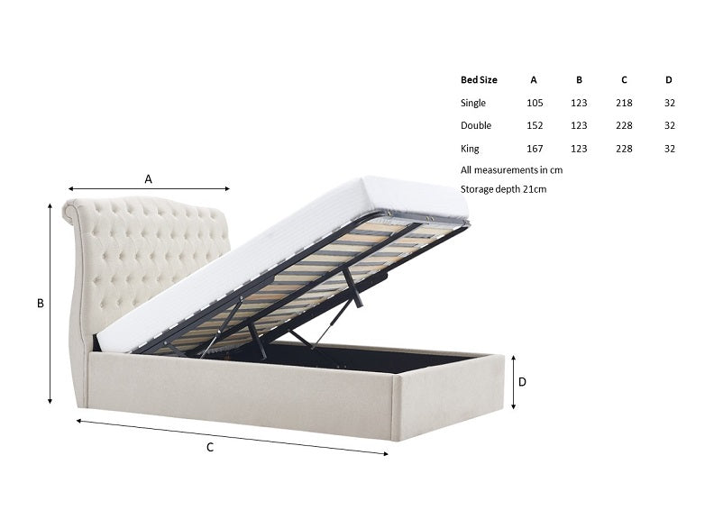 Rosa Natural Storage Bed