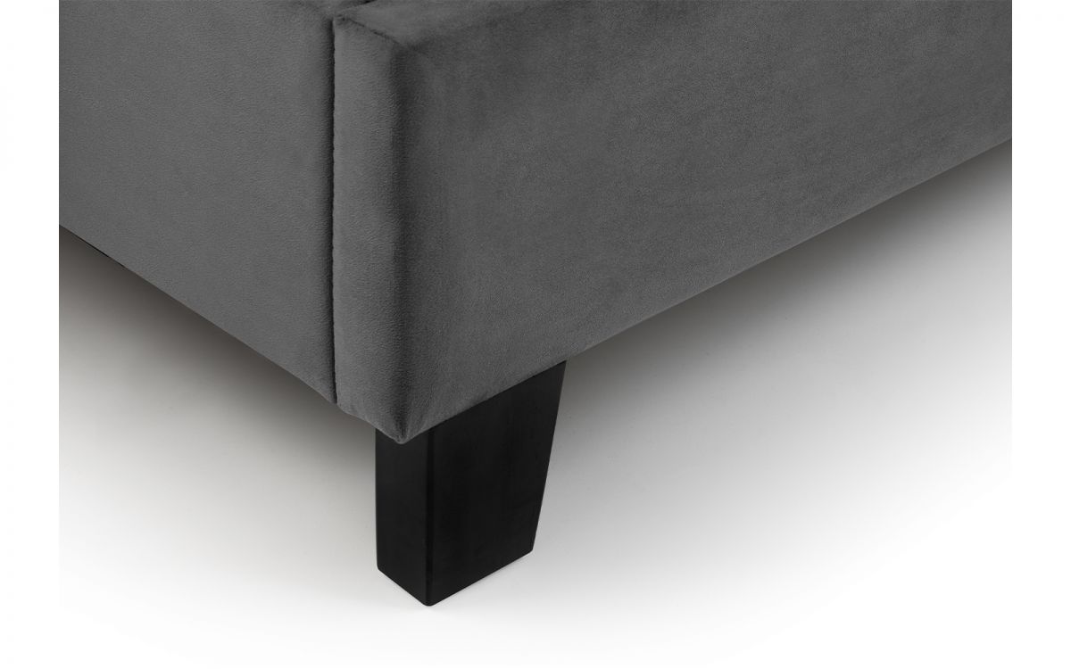 Rosa Velvet Bed In A Box 135cm - Grey | Stylish Fluted Headboard