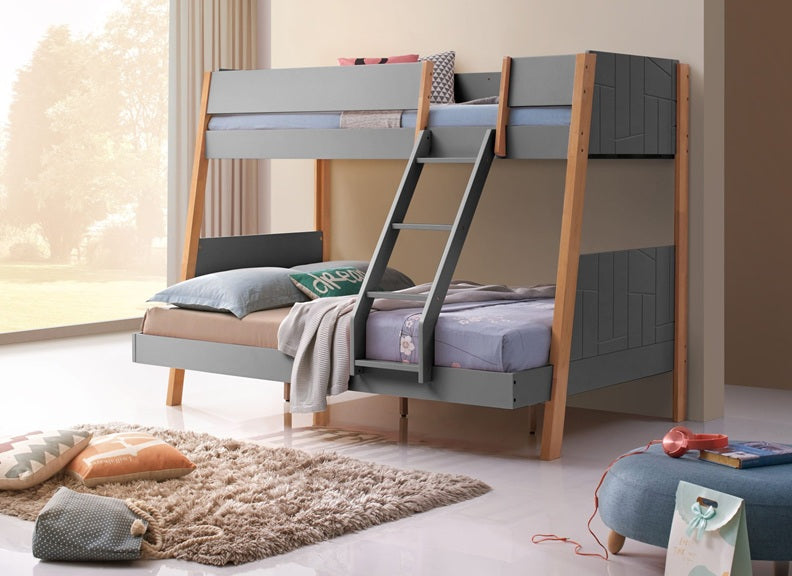 Rover Grey & Oak Triple Bunk