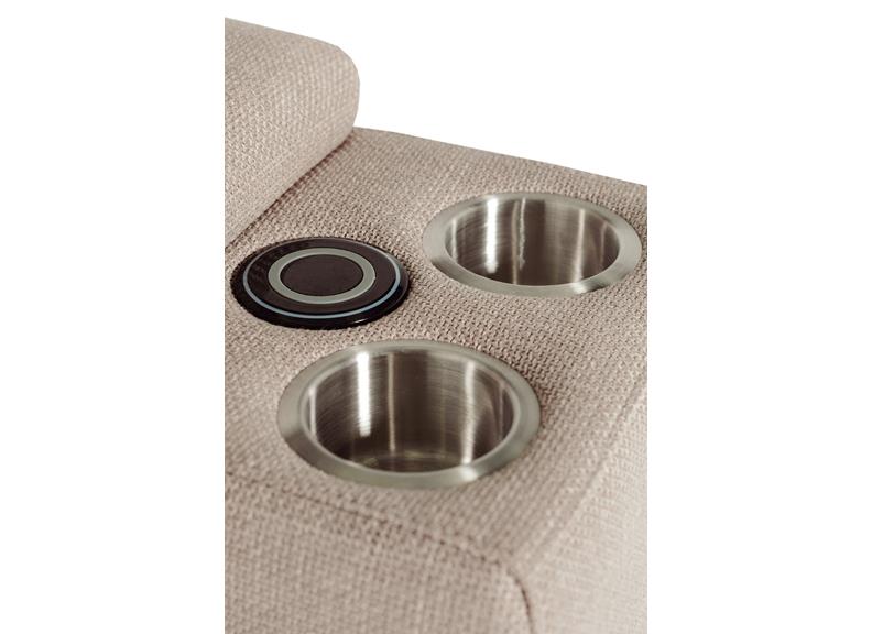 Russo - Fabric Drinks Console  (with usb charger) -  Mushroom