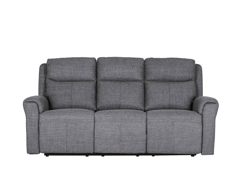 Russo 3 Seat Fabric Electric Recliner- Charcoal