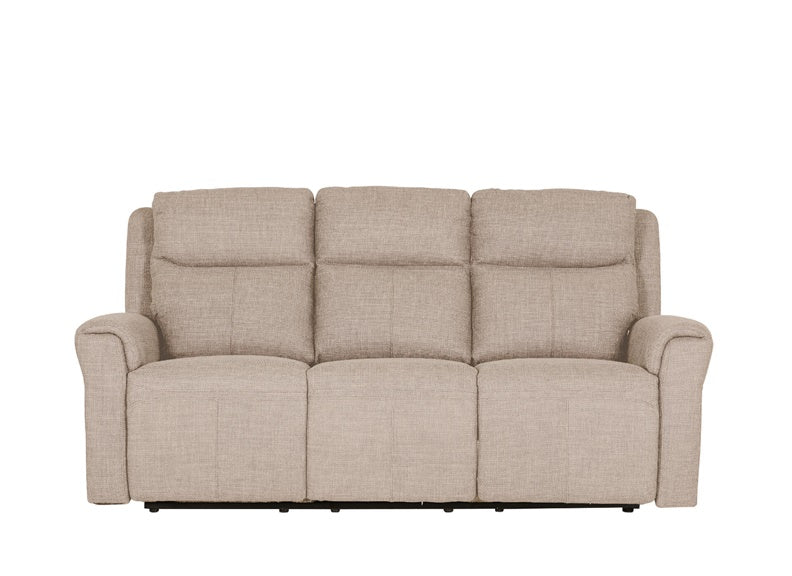 Russo 3 Seat Fabric Electric Recliner- Mushroom (Pre-order for September delivery)