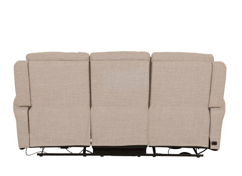 Russo 3 Seat Fabric Electric Recliner- Mushroom (Pre-order for September delivery)