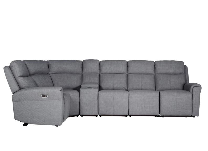 Russo Corner Group Electric Fabric Recliner (4pcs) - Charcoal (Pre-order for September delivery)