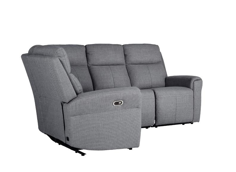 Russo Corner Group Electric Fabric Recliner (4pcs) - Charcoal (Pre-order for September delivery)
