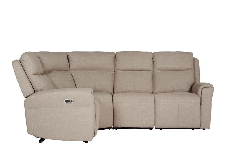 Russo Corner Group Electric Fabric Recliner (4pcs) - Mushroom