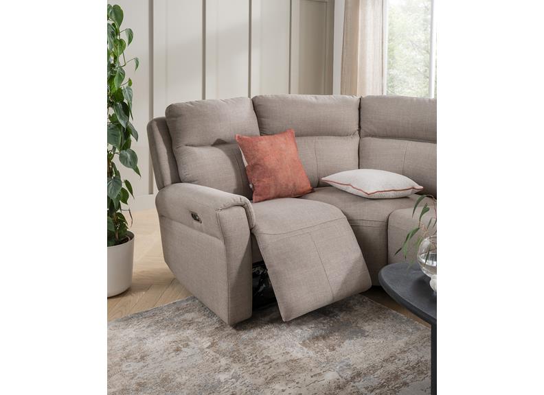 Russo Corner Group Electric Fabric Recliner (4pcs) - Mushroom