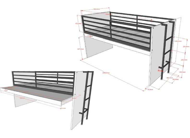 SAM MID SLEEPER (85) 90 X 200 CM OAK