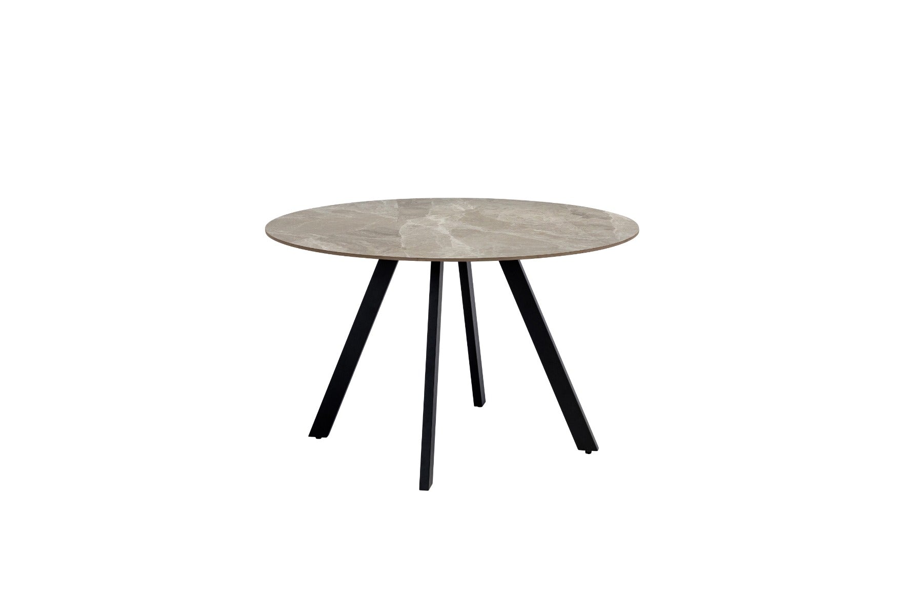 Saldini Italy Grey Stone 1.1m Round Dining Table W/611 Chairs– Marble Effect