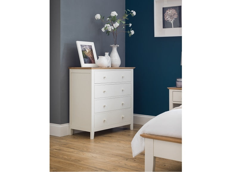 Salerno Ivory Four Drawer Chest Roomshot