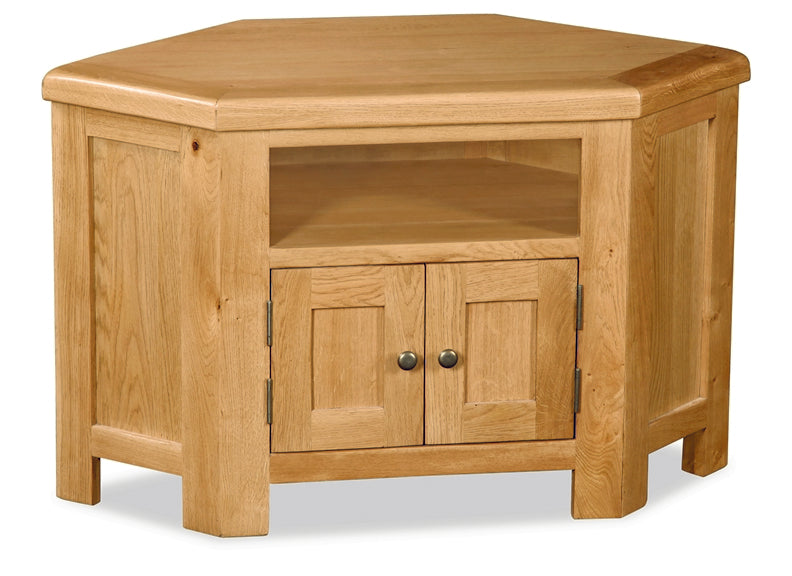 Salisbury Oak Corner TV Unit - Stylish and Space-Saving Entertainment Solution