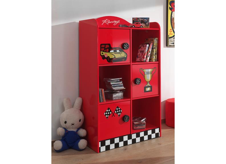 CARBEDS RACER BOOKCASE RED