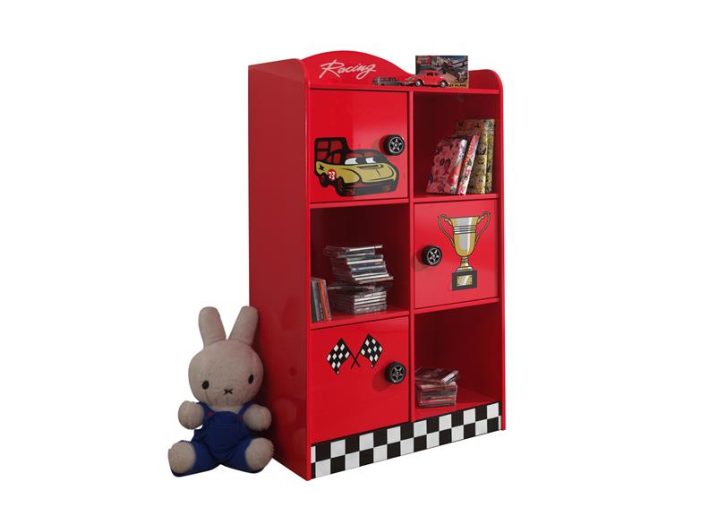 CARBEDS RACER BOOKCASE RED