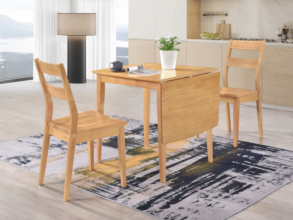 Compact Seattle Dropleaf Dining Set with 4 Chairs - 75cm Table