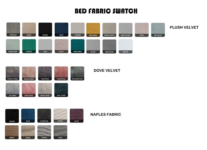 Fabric Upholstered Bed Colours