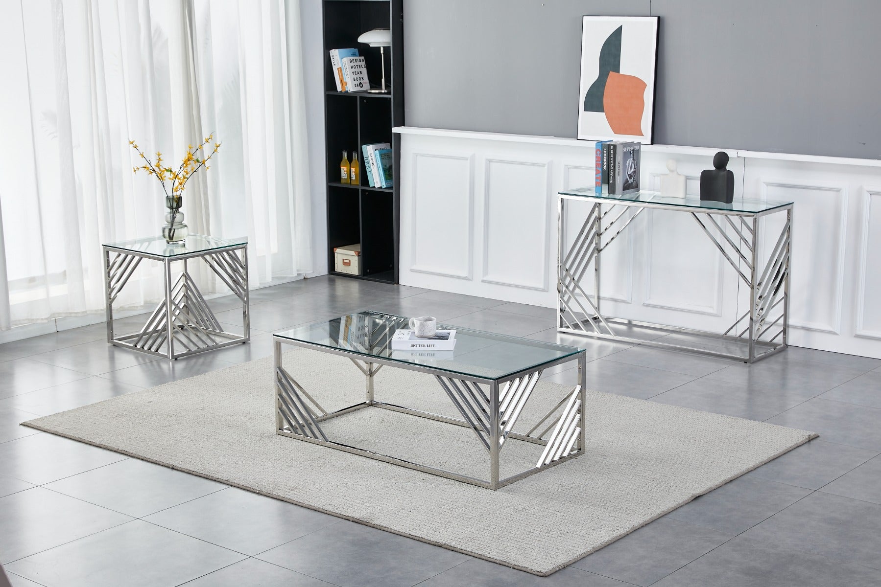 Serene Stainless Steel Console Table