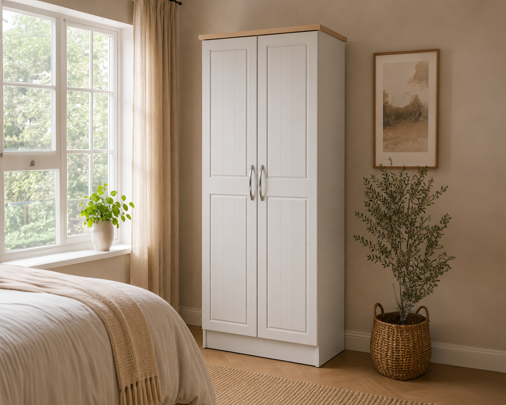 Shannon Grey & Oak Two Door Wardrobe