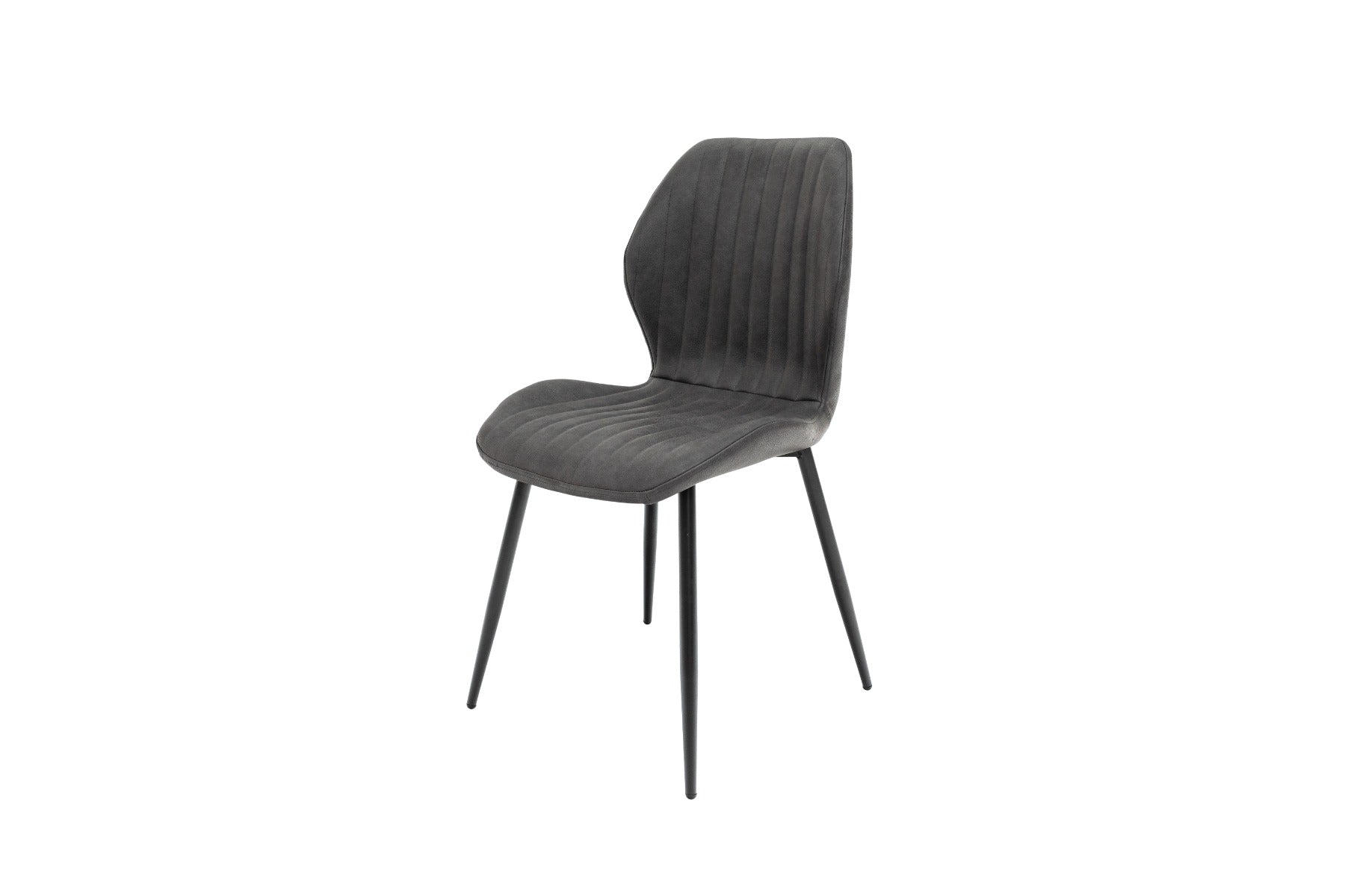Sheldon Charcoal Faux Leather Dining Chair – Curved Design, Elegant Style