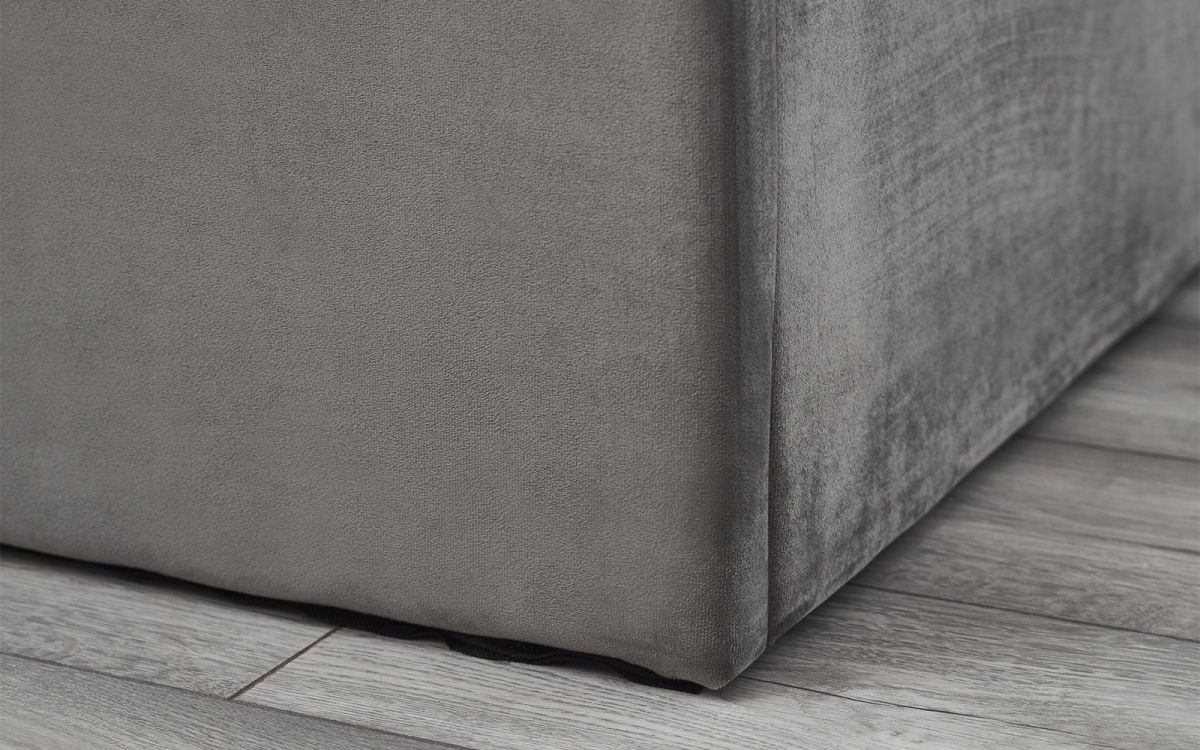 Shoreditch High Headboard Lift-Up Storage Bed 135cm | Luxurious Slate Grey Velvet with Ample Storage