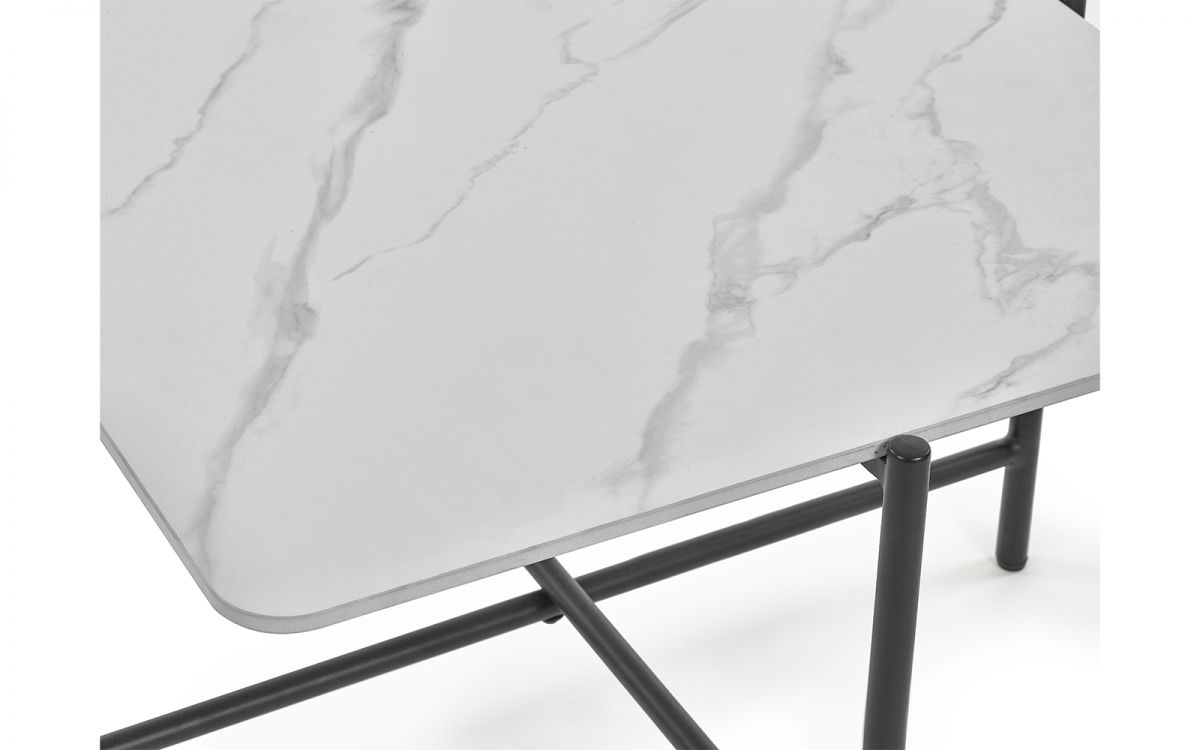 Siena White Marbled Sintered Stone Square Coffee Table | Timeless Design & Impressive Centrepiece